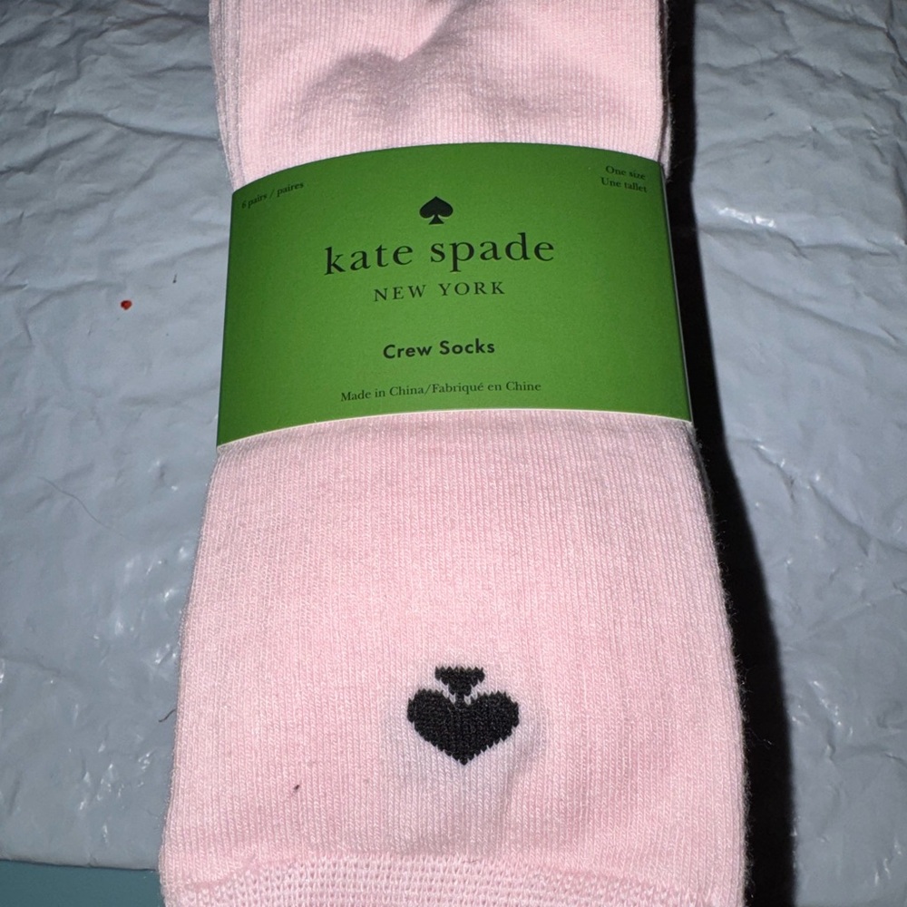 Kate Spade Pink Crew Socks 6pair